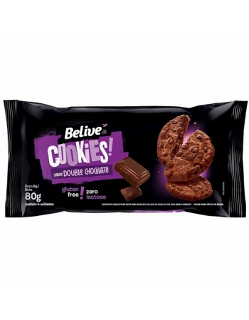 COOKIES  BELIVE SABOR DOUBLE CHOCOLATE S/GLU & S/LEITE 10X80G