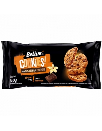 COOKIES BELIVE BAUNILHA C/GOTAS DE CHOC S/GLU & S/LEITE 10X80G
