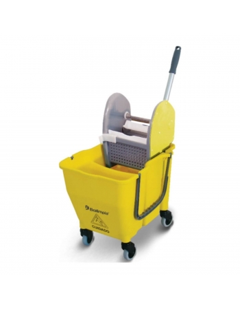 Balde Espremedor Doblô com Rodas Amarelo 30L - BRALIMPIA