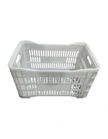 CAIXA PLASTICA VAZADA BRANCA 56X36X31 - 50 LITROS