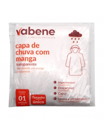 Capa de Chuva Transparente com Manga