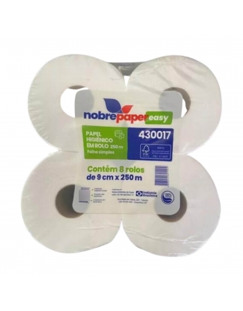 Papel Higiênico Rolão 8x250m 100% Celulose (430017) - NOBRE EASY