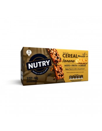 Barra De Cereais Nutry Banana Muito Mais - Nutrimental - Caixeta Com 3 Unidades De 22G