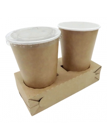 Suporte Kraft para Copos 500mL - ECOFOODPACK